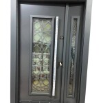 Porte composite gris vitre